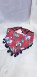 Christmas Reversible Bandana: Pom pom (Ready stock 23-41cm)