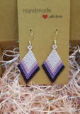 Shades of Violet Beaded Dangling Earrings