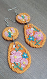 Peony Inspired Dangling Earrings