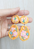 Peony Inspired Dangling Earrings