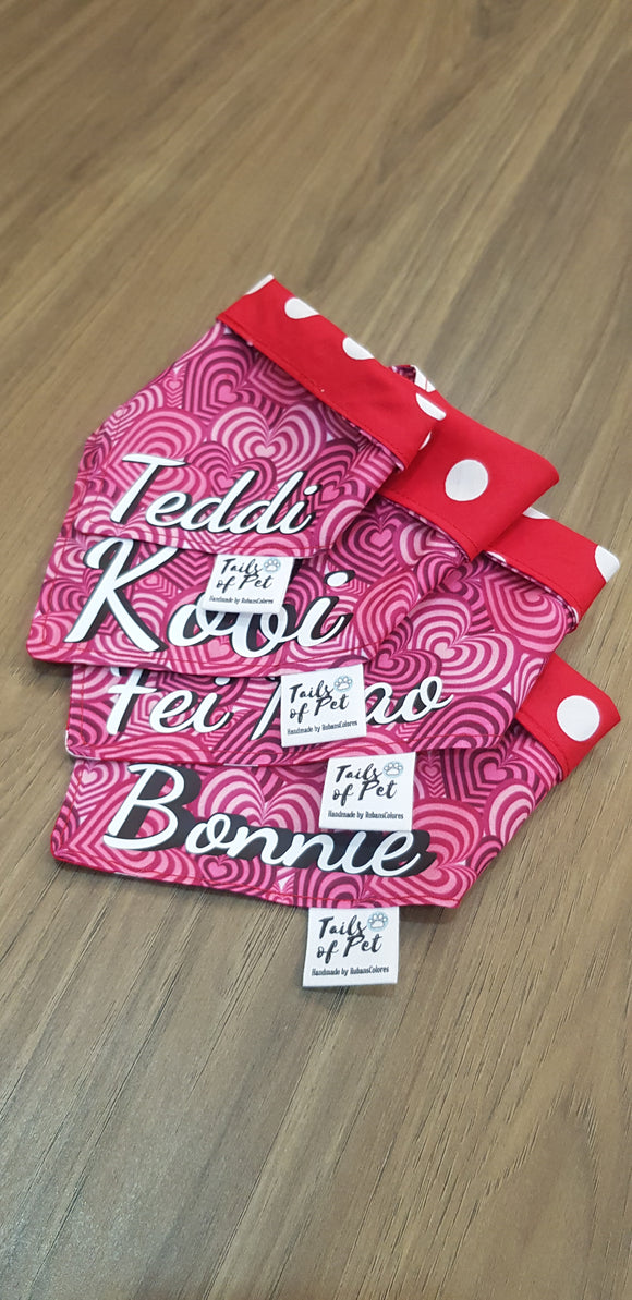 Personalised Reversible Pet Bandana with Adjustable Button (Pre-order)