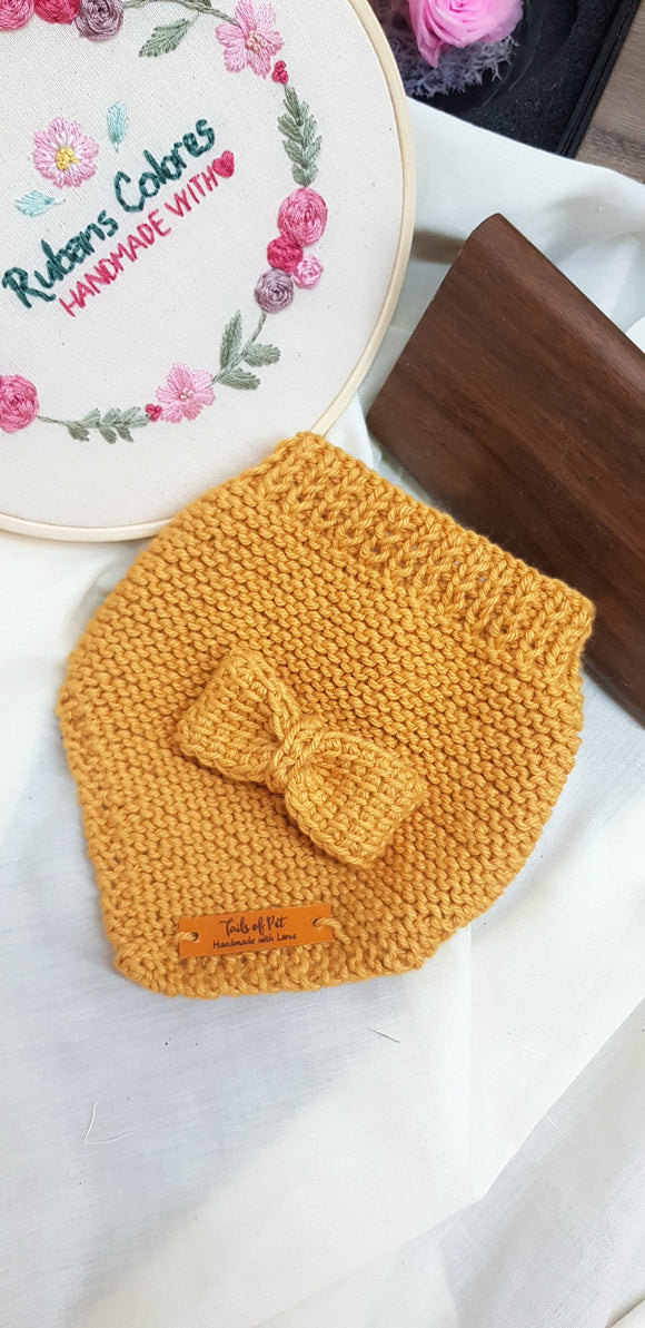 Knit Collection Pet Bandana: Mustard (Pre-order)