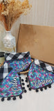 Boho Pom Pom Collection Pet Bandana: Black Checked and Mermaid (Pre-order)