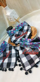 Boho Pom Pom Collection Pet Bandana: Black Checked and Mermaid (Pre-order)