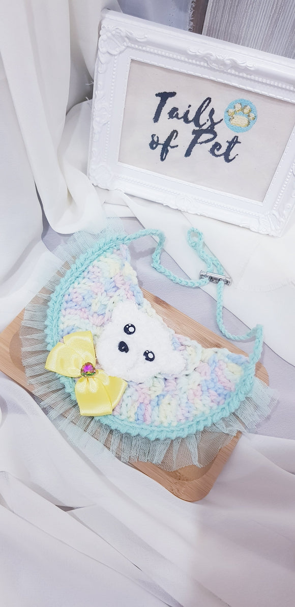 Crochet White Bear Bib (24 - 36cm)