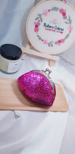 Hot pink Sequin Coin Pouch