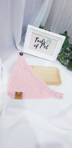 Knit Collection Pet Bandana: Pastel Coral (Pre- Order)