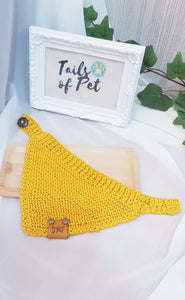 Knit Collection Pet Bandana: Mustard (Small 28-31cm)