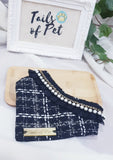 Lux Collection Pet Bandana: BW Checked Tweed (Pre-order)