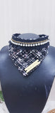 Lux Collection Pet Bandana: Black Floral Tweed (Pre-order)