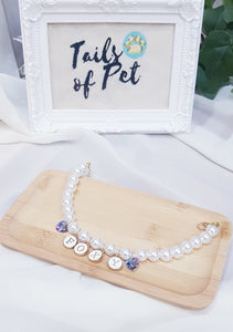 Personalised Pearl Necklace with Swarovski's Crystals