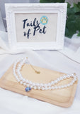 Pet necklace: Pearl Necklace with Swarovski's Crystal