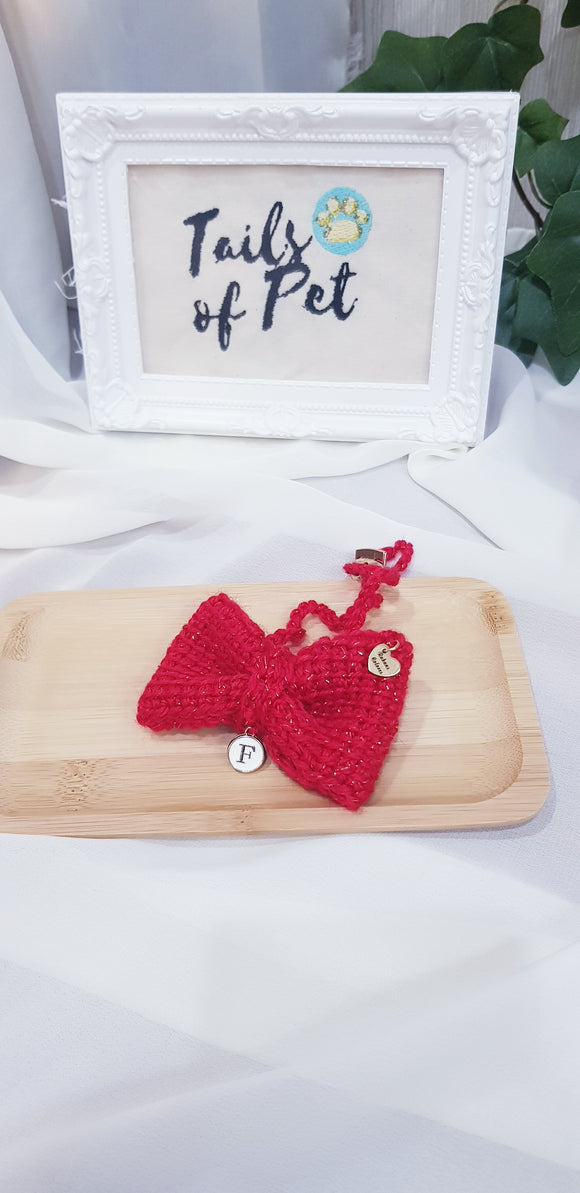 Crochet Pet Bow Collection: Red