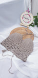 Crochet Bralette with Tassel (Taupe)