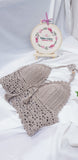 Crochet Bralette with Tassel (Taupe)