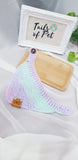 Knit Collection Pet Bandana: Pastel purple and mint (21cm to 28cm Ready Stock)