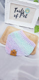 Knit Collection Pet Bandana: Pastel purple and mint (21cm to 28cm Ready Stock)