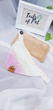 Knit Collection Pet Bandana: Pastel Pink and Yellow (21cm to 28cm Ready Stock)