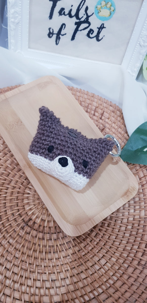 Crochet Poop Bag Holder (Dark Brown)