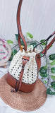 Crochet Bag: Balloon Bag with Leather Frame (1 piece only)