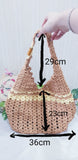 Raffia Hobo Bag with Leather bag (1 piece only)