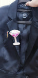 Brooch: Cherry cocktail glass (Pre-order)