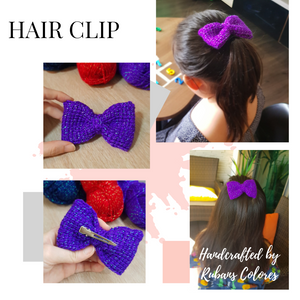 Midnight Purple Sparkle Crochet Hair Clip