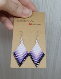 Shades of Violet Beaded Dangling Earrings