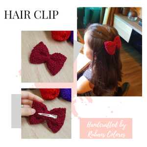 Red Sparkle Crochet Hair Clip